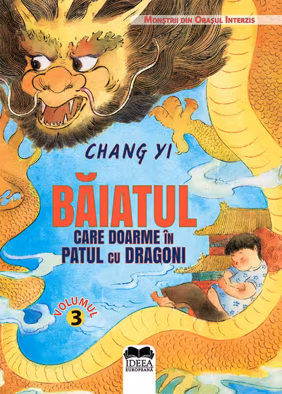 Băiatul care doarme în patul cu dragoni