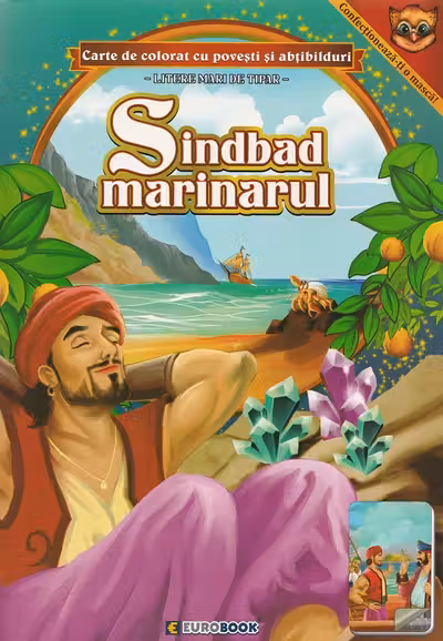 Sindbad marinarul. Carte de colorat cu povești și abțibilduri