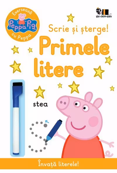 Peppa pig: exerseaza cu peppa. scrie si sterge.Primele litere