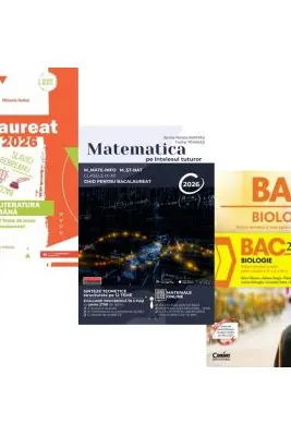 Pachet Bacalaureat 2026, Limba si literatura romana, Matematica pe intelesul tuturor M-mate-info, M-stiintele naturii si Biologie. Notiuni teoretice si teste pentru clasele 11-12 - Mihaela Dobos, Teohar Mihadas, Silvia Olteanu