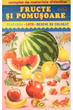 Fructe si pomusoare Placarda-Loto- Desene de colorat