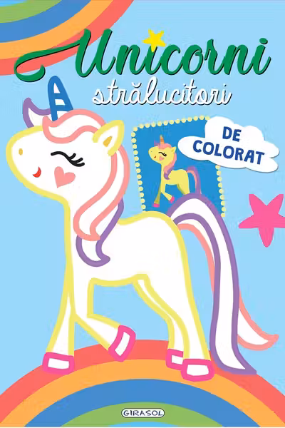 Unicorni stralucitori de colorat (bleu)