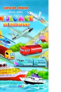 Mijloace de transport - Carte de colorat romana-engleza (format B5)