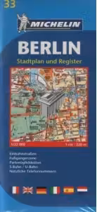 Berlin - Stadtplan und Register (1 cm: 220 m)