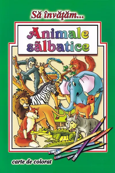 Să învățăm animale sălbatice. Carte de colorat