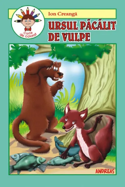 Ursul păcălit de vulpe. Carte de colorat