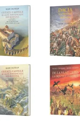 Pachet 4 volume ilustrate: Cetati, castele si alte fortificatii din Romania (volumele 1, 2), Dacia si De la Vlad Tepes la Dracula Vampirul - Radu Oltean, Neagu Djuvara