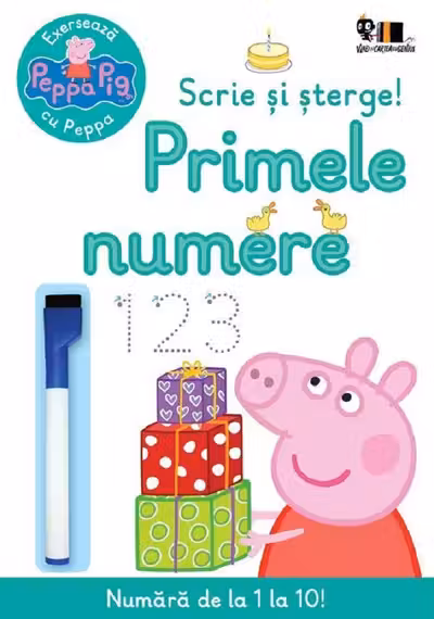 Peppa Pig - Scrie si sterge! - Primele numere