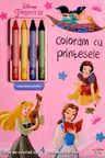 Coloram cu printesele - Carte de colorat cu creioane cerate
