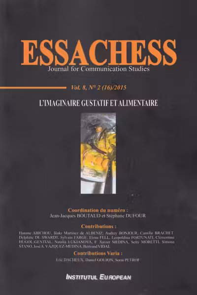 Essachess. L'Imaginaire gustatif et alimentaire. Vol. 8 Nr. 2, 2015