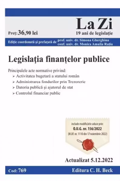 Legislația finanțelor publice Act. 5 decembrie 2022