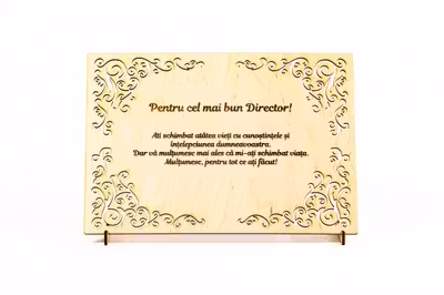Diploma personalizata din lemn- Pentru cel mai bun Director!