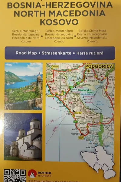 Harta rutiera - Serbia, Muntenegru, Bosnia si Hertegovina, Macedonia, Kosovo
