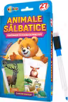 27 de cartonase. Scrie si sterge. Animale salbatice: cartonase cu exercitii practice