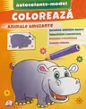 Coloreaza+autocolante Animale amuzante