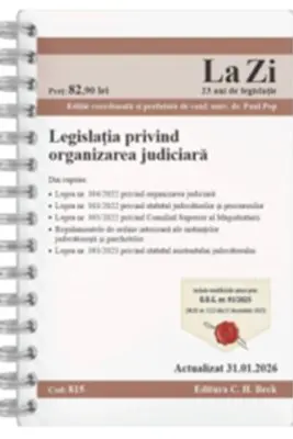 Legislația privind organizarea judiciara. Cod 815. Actualizat la 31.01.2026
