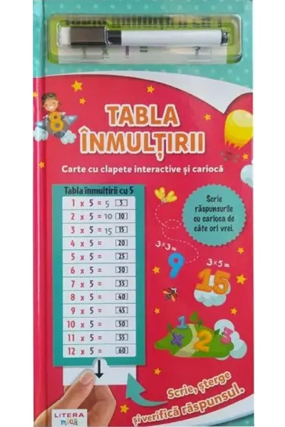 TABLA INMULTIRII. Carte cu clapete interactive si carioca