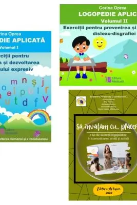 Pachet Logopedie aplicata, 2 volume si Fise de exercitii logopedice - Corina Oprea, Ecaterina Vrasmas