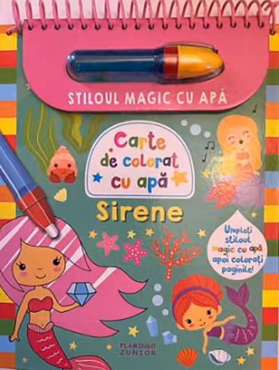 Carte de colorat cu apa - Sirene - Stiloul magic cu apa