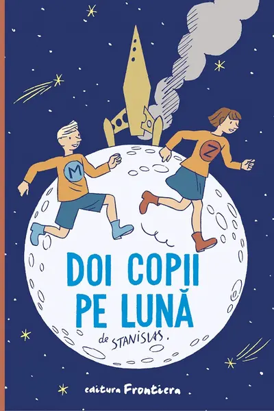 Doi copii pe luna