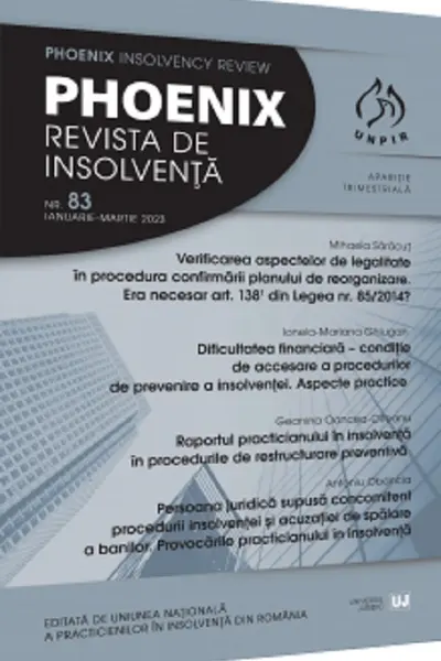 Phoenix. Revista de insolvență. Nr.83 Ianuarie-Martie 2023