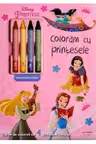 Coloram cu printesele - Carte de colorat cu creioane cerate