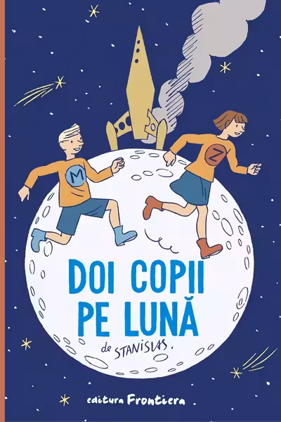 Doi copii pe luna