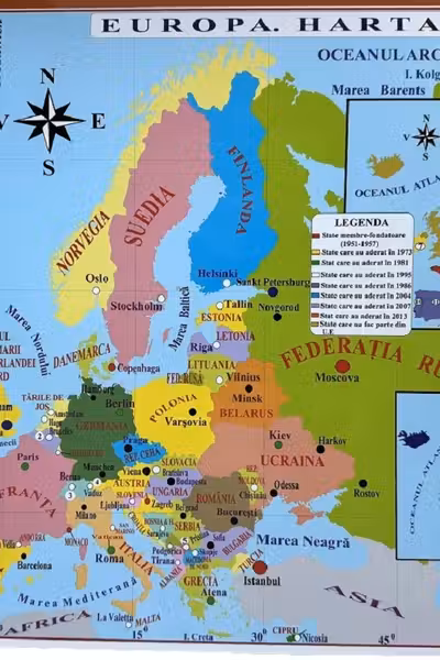 Harta de perete: Europa. Pliată