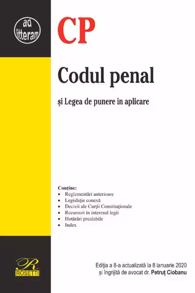Codul penal și Legea de punere în aplicare Act. 8 ianuarie 2020