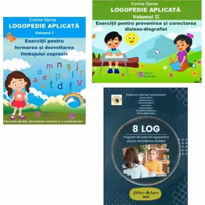 Pachet complet de logopedie aplicata (vol. 1 și vol. 2) si exercitii logopedice pentru remedierea dislaliei - Corina Oprea, Ecaterina Vrasmas