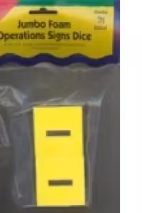 Jumbo Foam Operations Signs Dice (Grades PreK - 2)