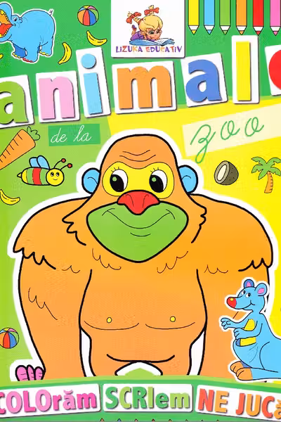 Animale de la zoo. Carte de colorat