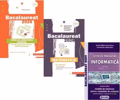 Pachet Bacalaureat 2026. Limba si literatura romana, Matematica M_Mate-Info si Informatica. Ghid de pregatire clasele 11-12 intensiv Pascal C/C++ - Mihaela Dobos, Gheorghe Iurea, Susana Galatean