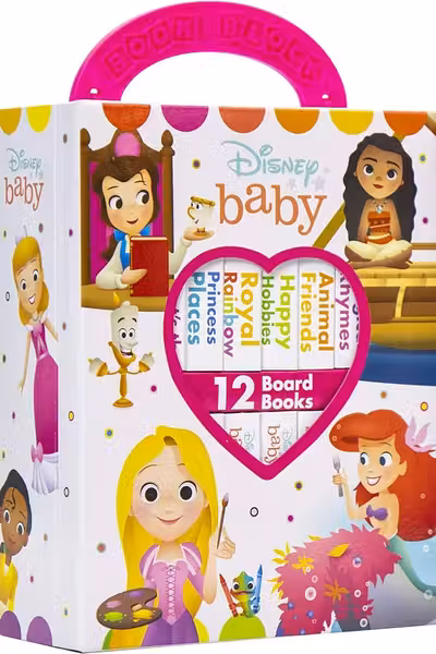 Disney Baby Princess Cinderella Belle Ariel and More! - My First Library Board Book Block 12 Book Set