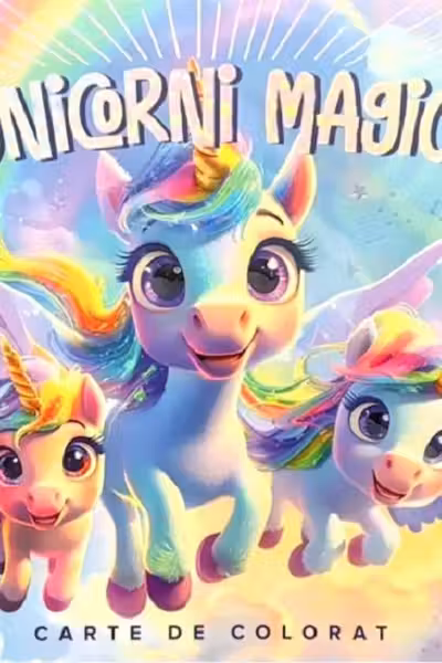 Unicorni magici - carte de colorat