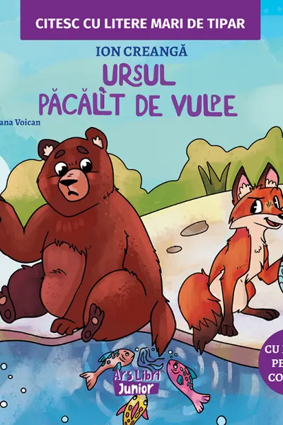 Ursul păcălit de vulpe. Citesc cu litere mari de tipar