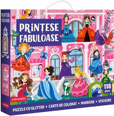 Joc educativ - Puzzle cu glitter Mimorello - PRINTESE FABULOASE