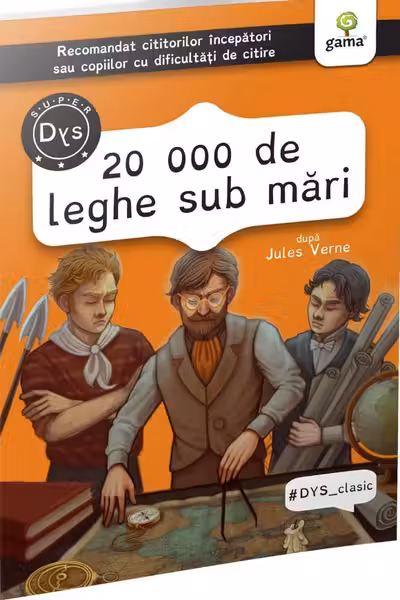 20.000 de leghe sub mari. DYS Clasic - Recomandat cititorilor incepatori sau copiilor cu dificultati de citire
