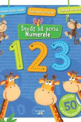 INVAT SA SCRIU. NUMERELE. Carte cu autocolante