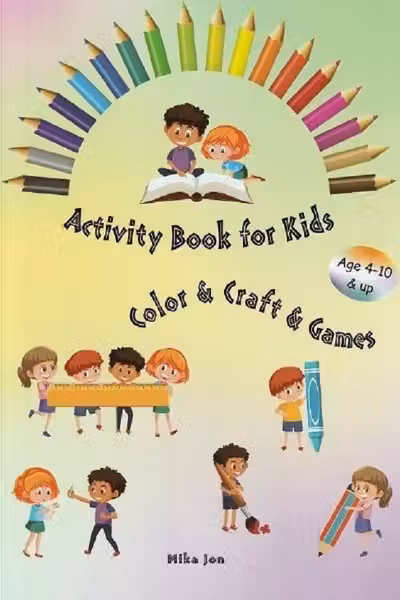 Activity book for kids. Color, craft, games