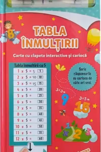 TABLA INMULTIRII. Carte cu clapete interactive si carioca