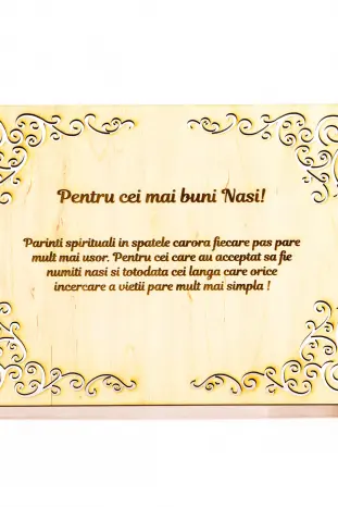 Diploma personalizata din lemn- Pentru cei mai buni Nasi!