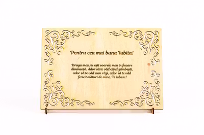 Diploma personalizata din lemn- Pentru cea mai buna Iubita!