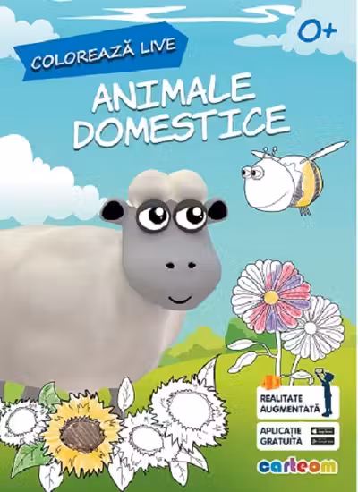 Animale domestice - Carte de colorat cu realitate augmentata 4D