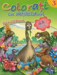Colorati cu abtibilduri 3 - Dinozauri (48 abtibilduri)