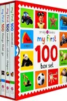 My First 100 Board Book Box Set (4 Books): First 100 Words / Numbers Colors Shapes / First 100 Animals / First 100 things that Go