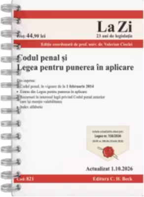 Codul penal si Legea pentru punerea in aplicare. Actualizat la 1. 10. 2026