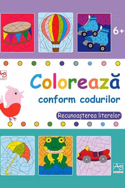 Coloreaza conform codurilor .Recunoasterea literelor 6+