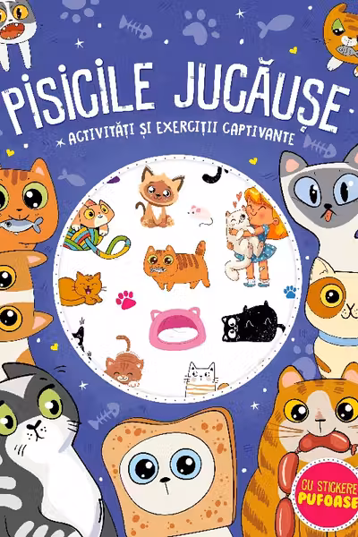 Pisicile jucause - stickere pufoase