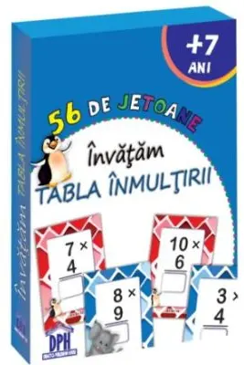 56 de jetoane. Invatam tabla inmultirii